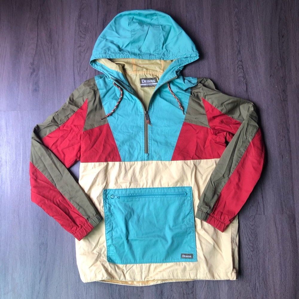 Dravus‎ Anorak Pullover Jacket Size M Colorblock Gorpcore Outdoor Granola Girl